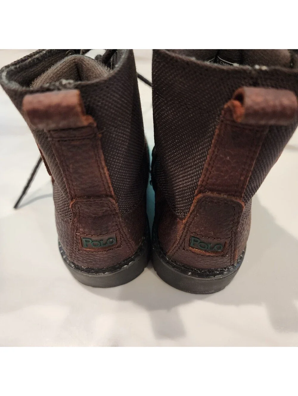 Polo Ralph Lauren Kids Brown Leather Ankle Boots Size 12 Little Kid